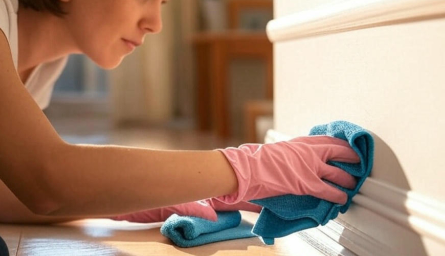 Professional cleaning of baseboards in a Halifax commercial building