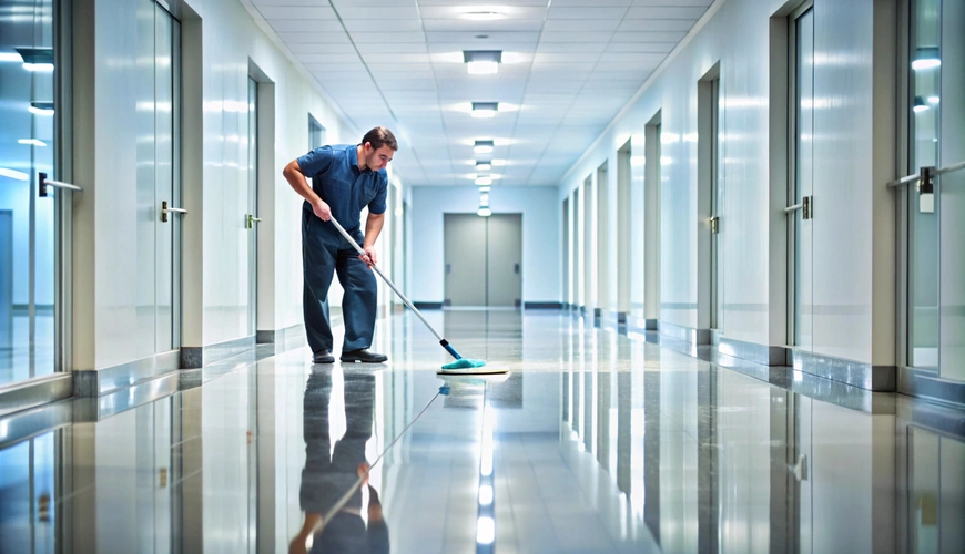 Expert cleaning of common walkways in a commercial building