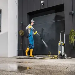 Pressure washing a building’s exterior in Halifax