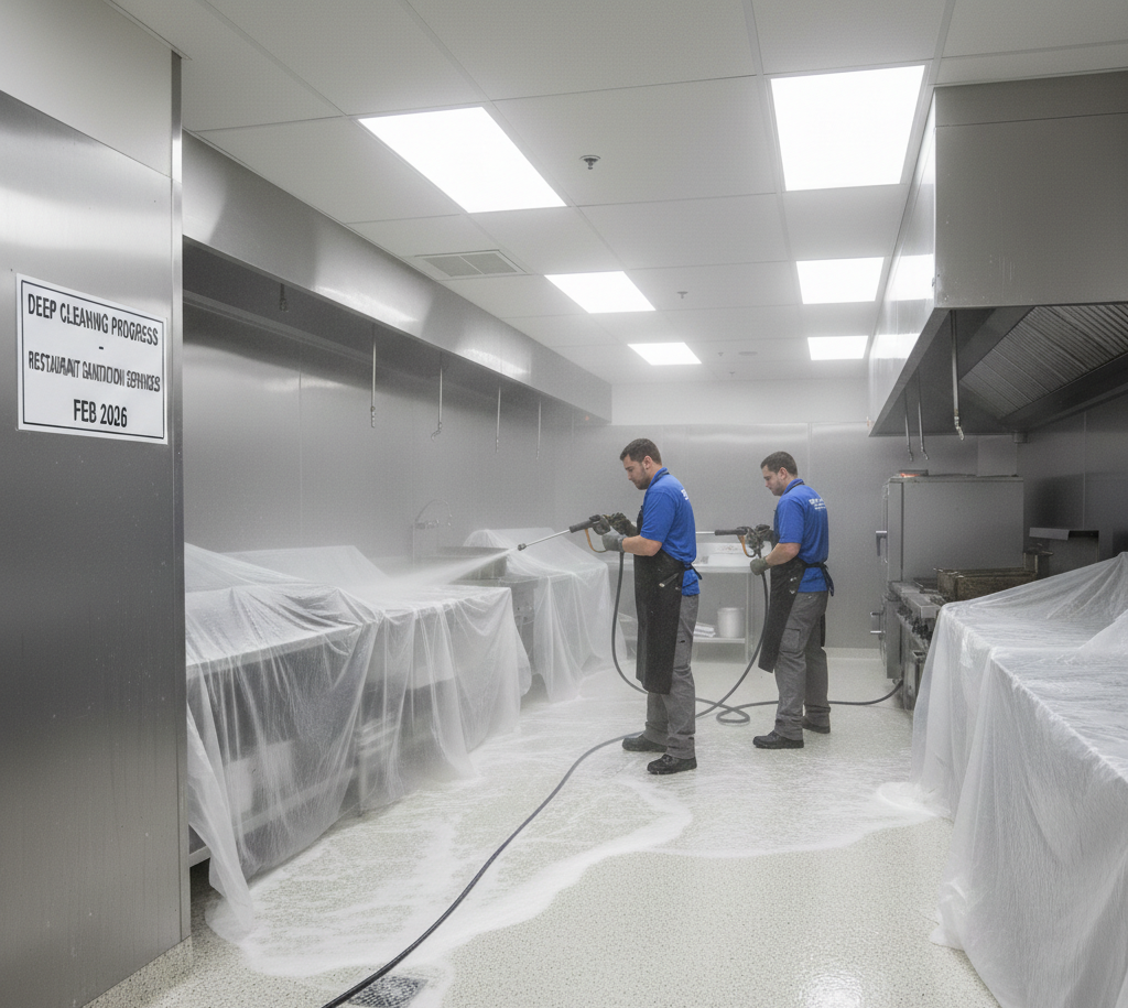 Restaurant Floor and Wall Pressure Washing]