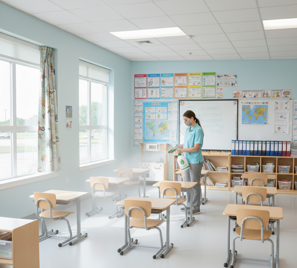 Eco-friendly products used during School & Daycare Cleaning Services: Child-Safe Sanitization in Halifax by Bluenose Commercial Cleaning.