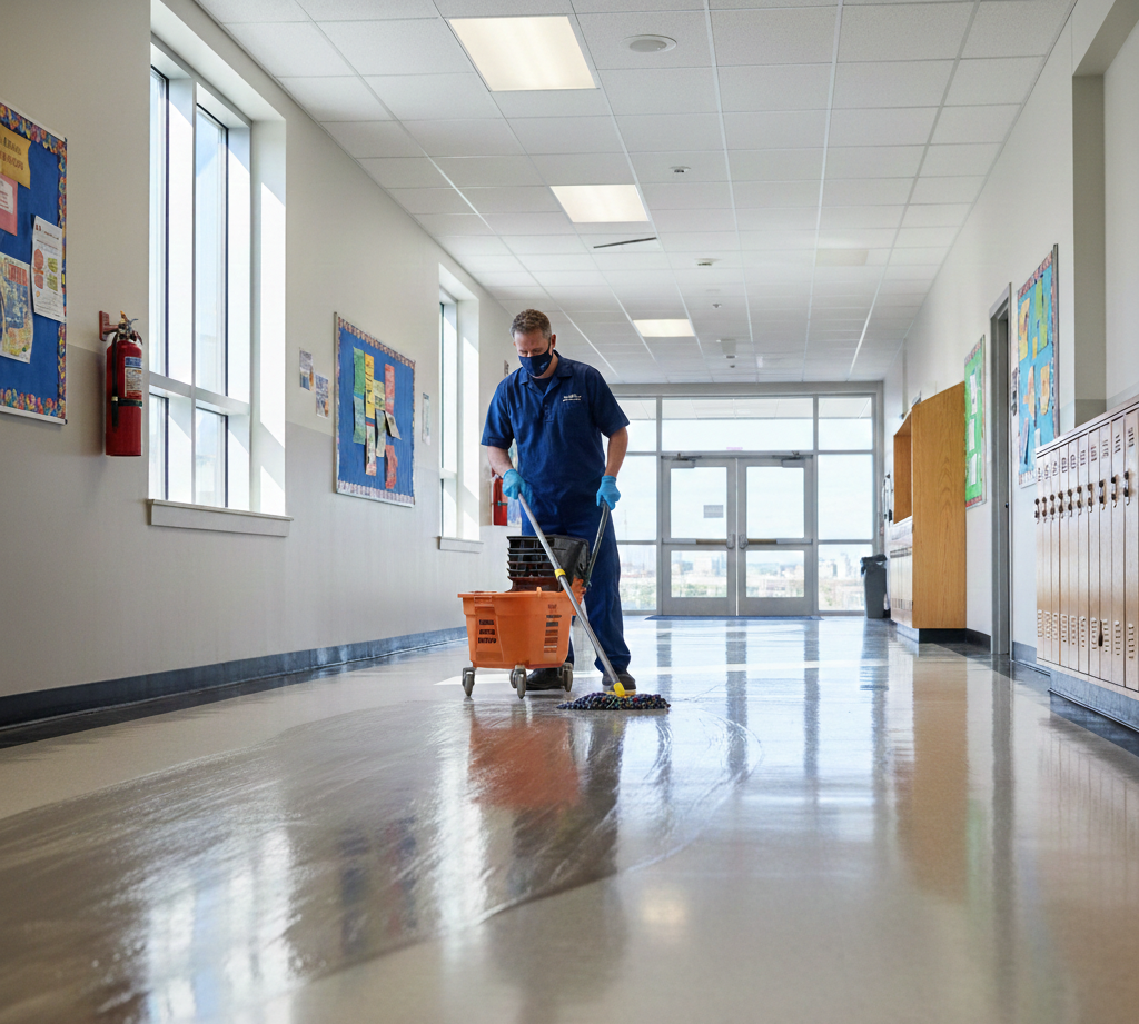 High-quality floor care as part of School & Daycare Cleaning Services: Child-Safe Sanitization in Halifax.