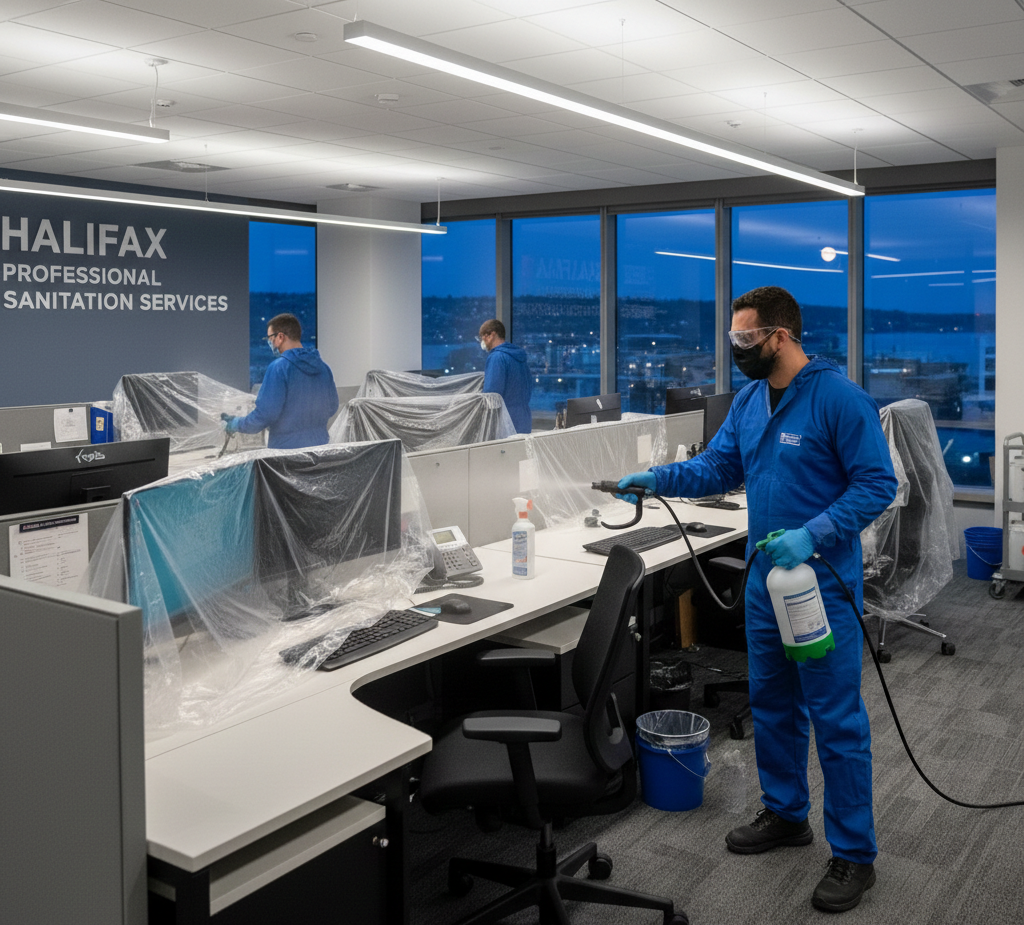 Halifax commercial office deep cleaning of workstations and office equipment