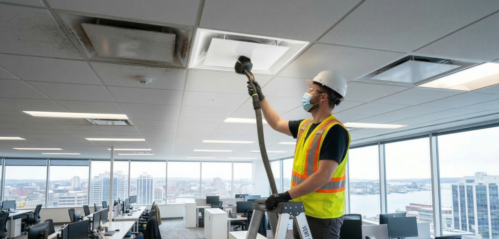Sanitized air vents and grilles following professional Commercial HVAC Duct Cleaning Services in Halifax.